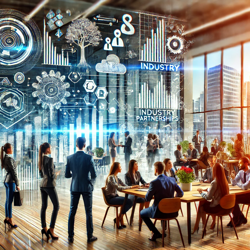 What are the industry collaborations and partnerships at GIMS?