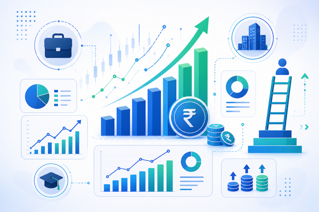 PGDM placements and ROI comparison in Delhi NCR colleges with growth trends and financial outcomes