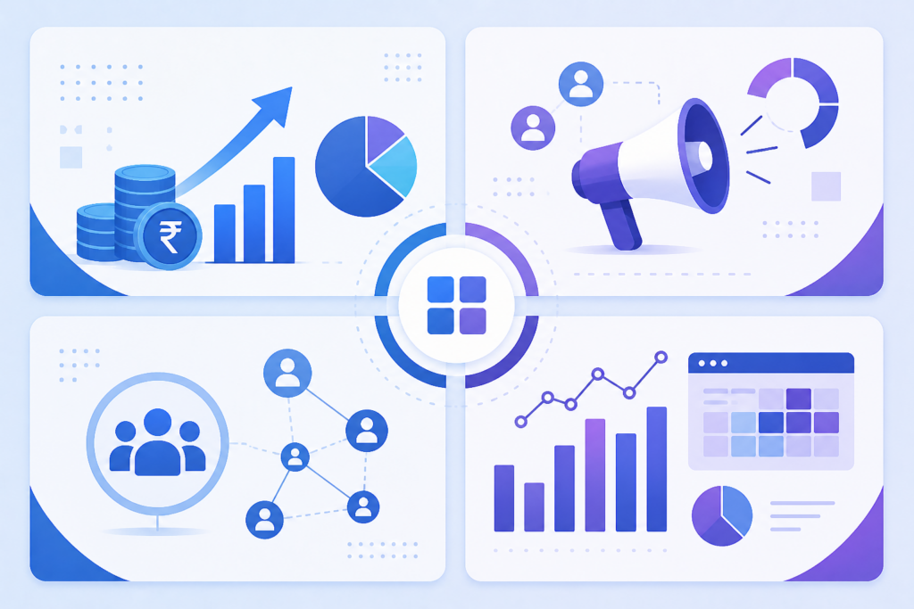 PGDM specializations including finance marketing HR and business analytics visualization